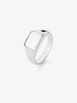 Anillo de sello mediano de plata 925