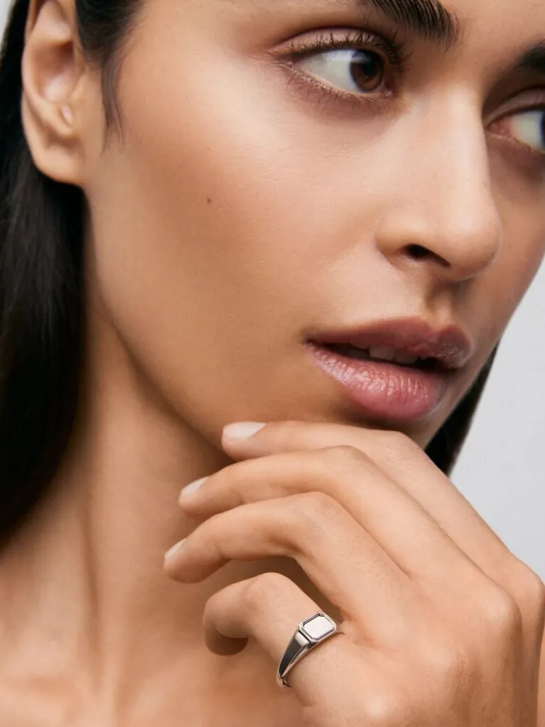 Anillo de sello pequeño de plata 925