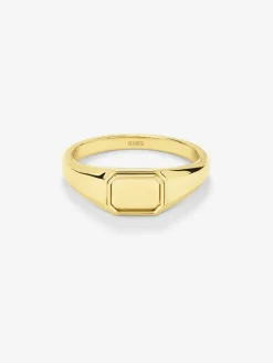 Anillo de sello pequeño de oro amarillo de 18K