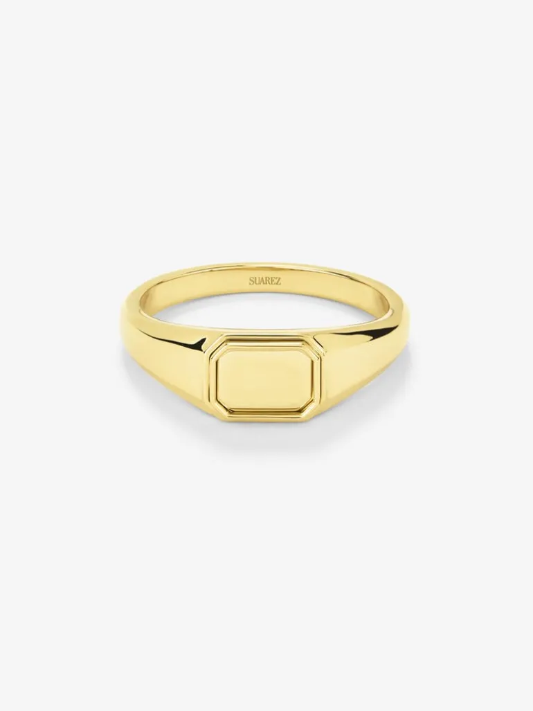 Anillo de sello pequeño de oro amarillo de 18K