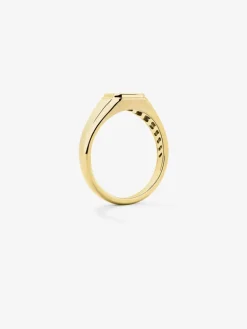 Anillo de sello pequeño de oro amarillo de 18K
