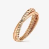 Anillo doble cruzado de oro rosa de 18kt