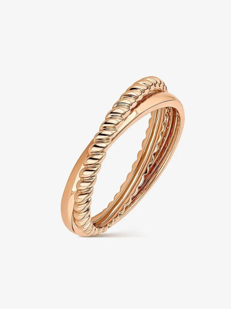 Anillo doble cruzado de oro rosa de 18kt
