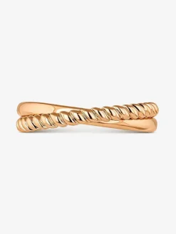 Anillo doble cruzado de oro rosa de 18kt