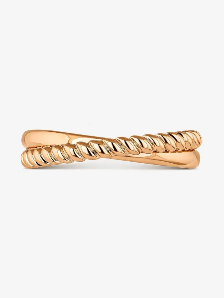 Anillo doble cruzado de oro rosa de 18kt