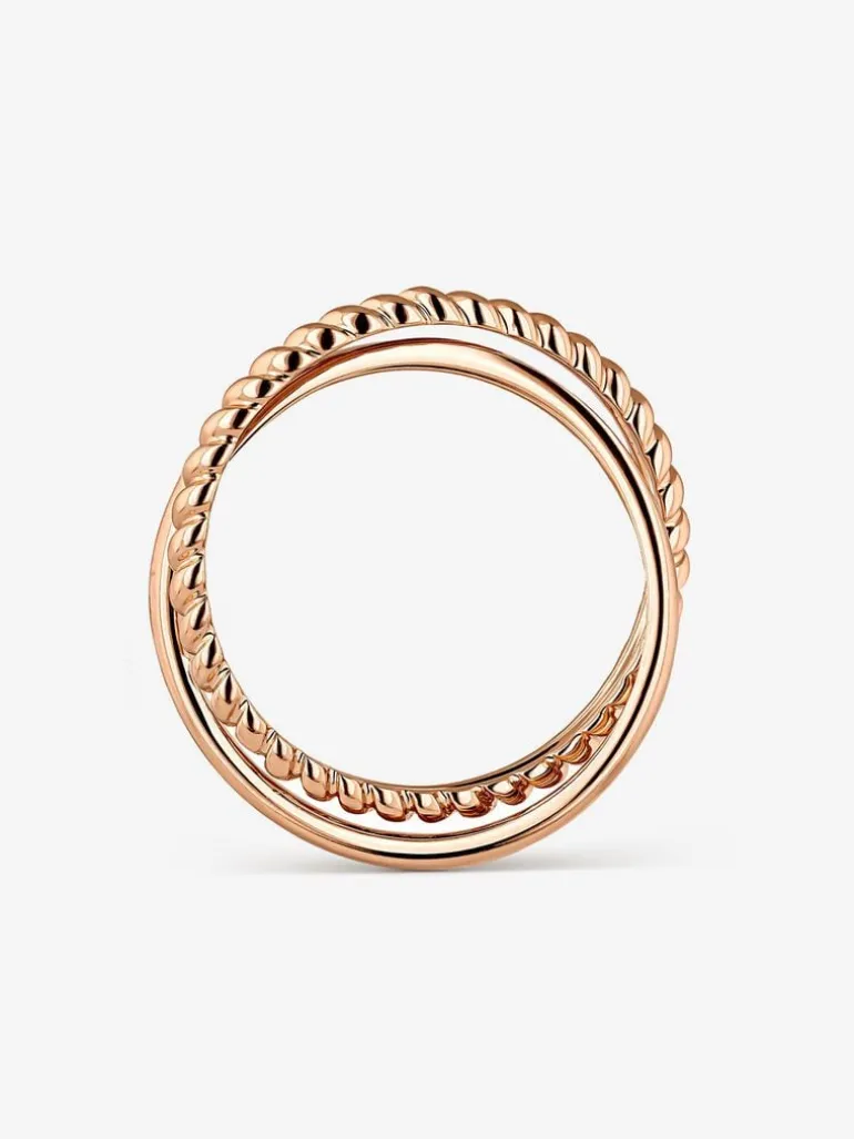 Anillo doble cruzado de oro rosa de 18kt