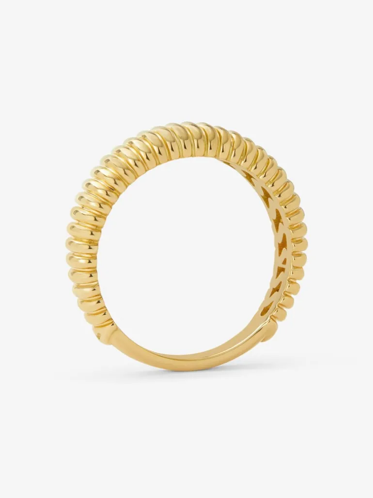 Anillo gallonado de oro amarillo de 18K
