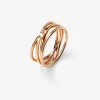 Anillo multibrazo de oro rosa de 18K con diamante blanco en talla brillante