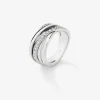 Anillo multibrazo de oro blanco de 18K con 30 diamantes en talla brillante con un total de 0,45 cts