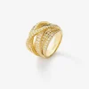 Anillo multibrazo de oro amarillo de 18K con 185 diamantes en talla brillante con un total de 2,62 cts