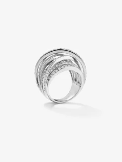 Anillo multibrazo de oro blanco de 18K con 185 diamantes en talla brillante con un total de 2,67 cts