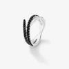 Anillo multibrazo de plata 925 con 32 espinelas negras en talla brillante