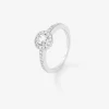 Anillo solitario de compromiso de oro blanco de 18kt con diamante central de 0,30cts