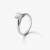 Anillo solitario de oro blanco de 18K con diamante en talla brillante de 1 cts