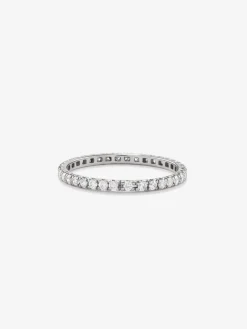 Anillo solitario de oro blanco de 18K con diamantes en talla brillante de 0,73 cts