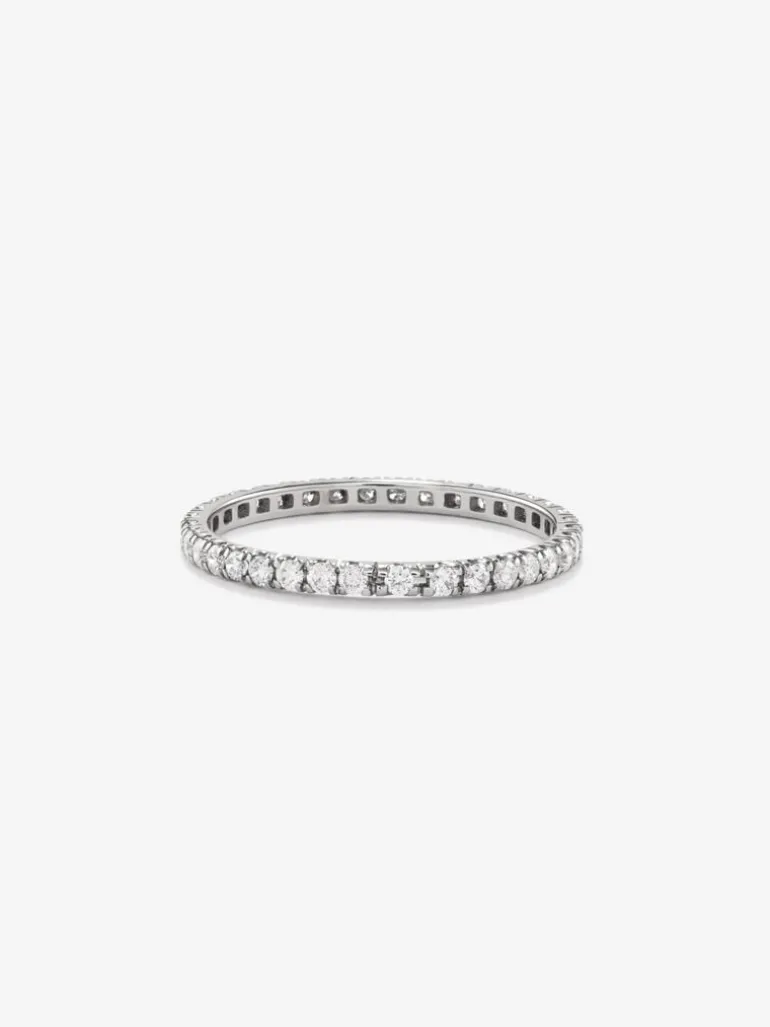 Anillo solitario de oro blanco de 18K con diamantes en talla brillante de 0,73 cts