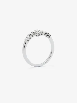Anillo tú y yo de oro blanco de 18K con 10 diamantes en talla brillante con un total de 0,4 cts