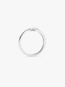 Anillo tú y yo de oro blanco de 18K con 22 diamantes en talla brillante con un total de 0,17 cts