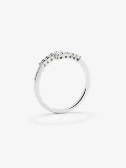 Anillo tú y yo de oro blanco de 18K con 10 diamantes en talla brillante con un total de 0,2 cts