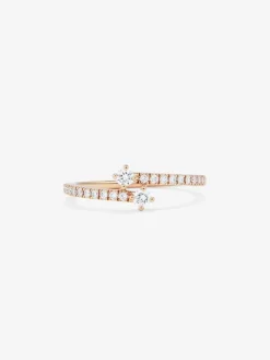 Anillo tu y yo de oro rosa de 18K con diamantes