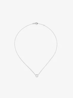Colgante cadena círculo de oro blanco de 18K y diamantes