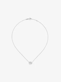 Colgante cadena círculos de oro blanco de 18K y diamantes