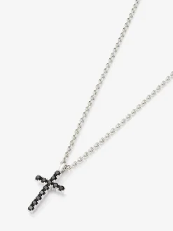 Colgante cadena con cruz fino de plata 925 con espinelas