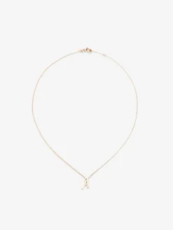Colgante cadena con inicial a de oro rosa de 18K