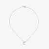 Colgante cadena con inicial de oro rosa de 18K y diamantes