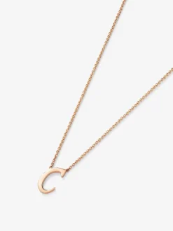 Colgante cadena con inicial c de oro rosa de 18K