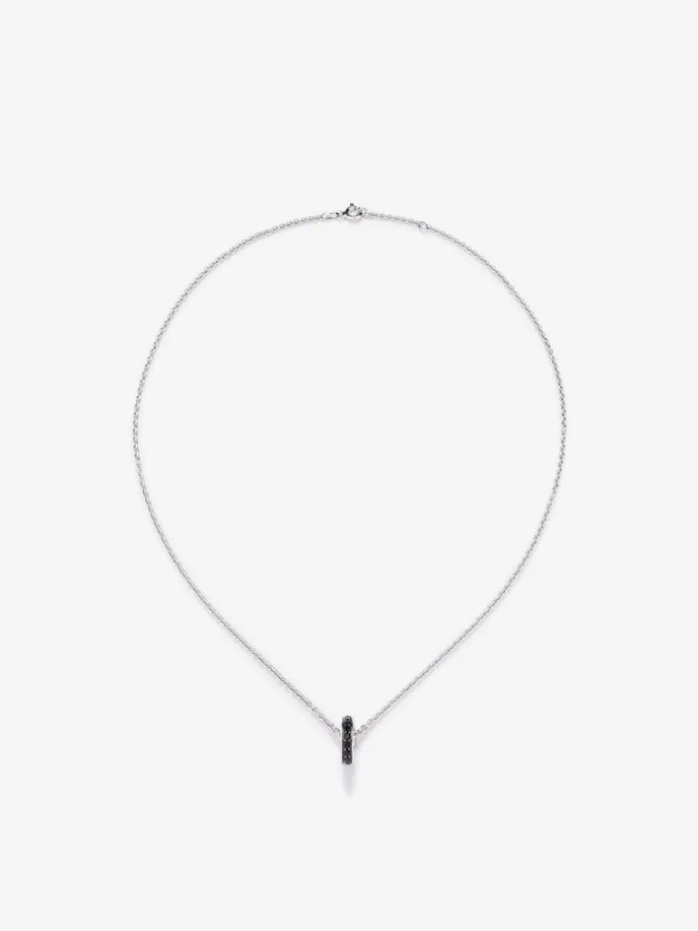 Colgante cadena con rueda de plata 925 con espinelas
