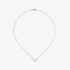 Colgante cadena corazón de oro blanco de 18K y diamantes