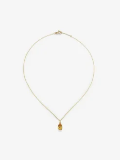 Colgante cadena de oro amarillo de 18K con citrino