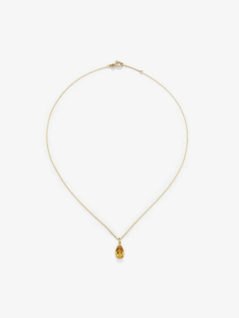 Colgante cadena de oro amarillo de 18K con citrino