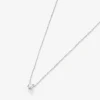 Colgante cadena de oro blanco de 18K con diamante solitario