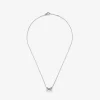 Colgante cadena de oro blanco de 18k con tres perlas Akoya y diamantes