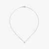 Colgante cadena de oro blanco de 18K con diamante solitario