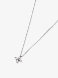 Colgante cadena de oro blanco de 18K con diamante