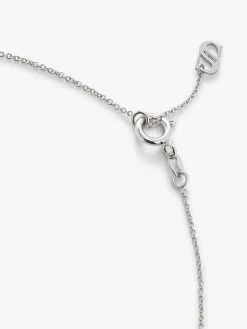 Colgante cadena de oro blanco de 18K con zafiro y diamantes