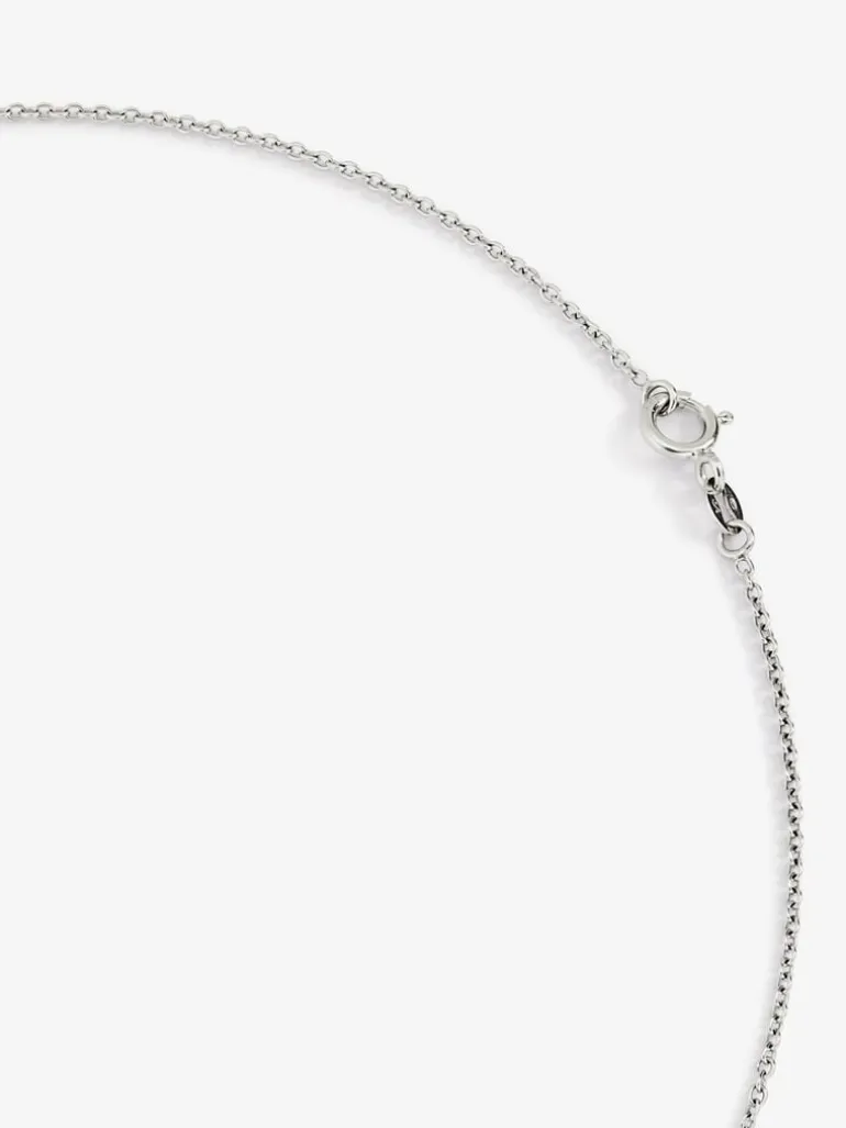Colgante cadena de oro blanco de 18K con topacio