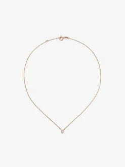 Colgante cadena de oro rosa de 18K con diamante solitario