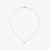 Colgante cadena de oro rosa de 18K con diamante solitario