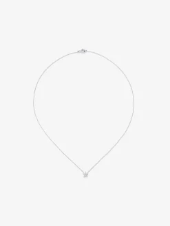Colgante cadena estrella de oro blanco de 18K de diamantes en pavé