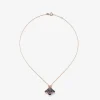 Colgante cadena insecto de oro rosa de 18K con amatista y zafiro