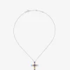 Colgante con cruz de plata 925 con gemas multicolor