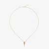 Colgante de oro amarillo de 18K con diamantes blancos en talla brillante de 0,05 cts y forma de nudo