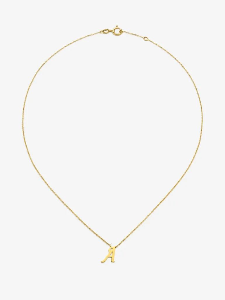 Colgante de oro amarillo de 18K con letra A