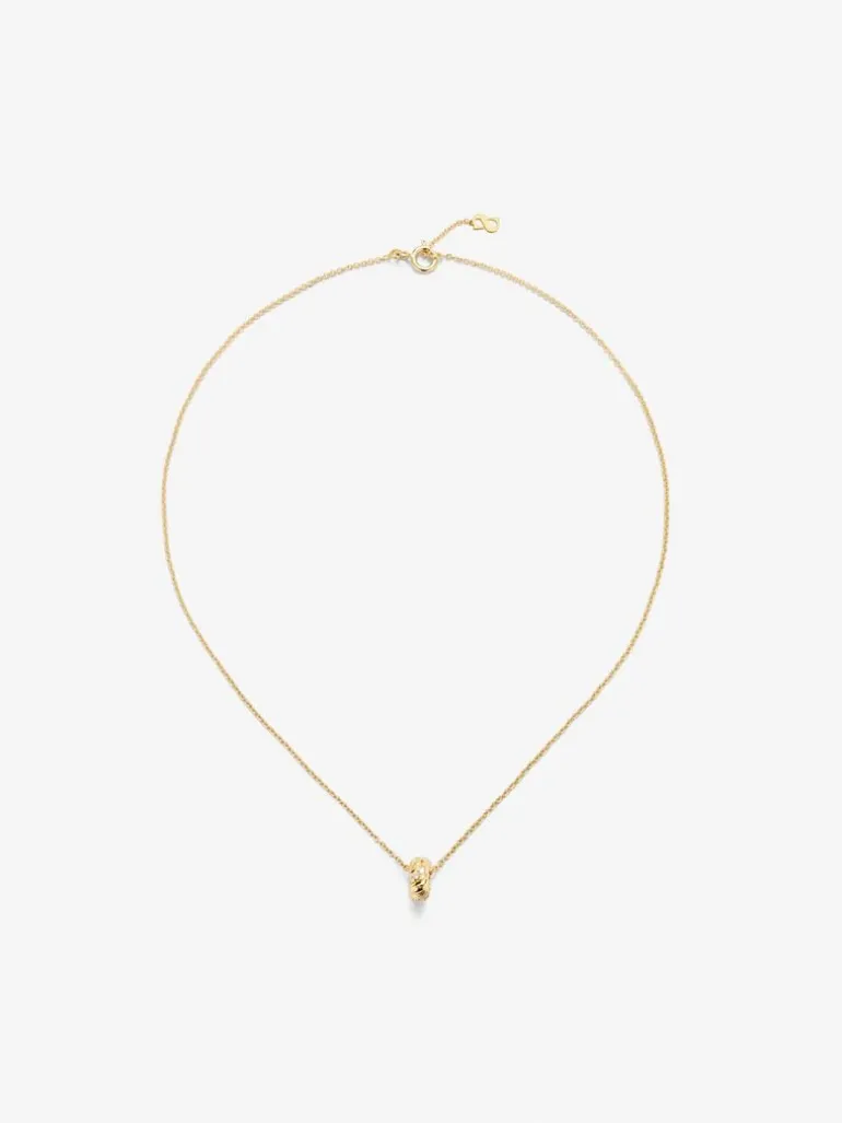 Colgante de oro amarillo de 18K con diamantes blancos en talla brillante de 0,18 cts