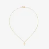 Colgante de oro amarillo de 18K con cruz grande y diamante en talla brillante de 0,01 cts