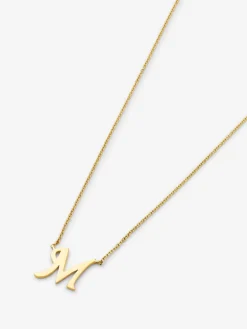 Colgante de oro amarillo de 18K con letra M